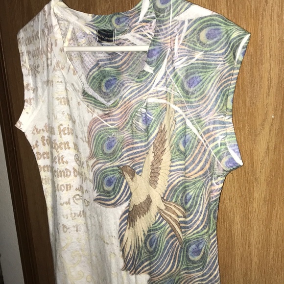 180 Degrees Brand Large Peacock Script Feathers  USA - Picture 3 of 8